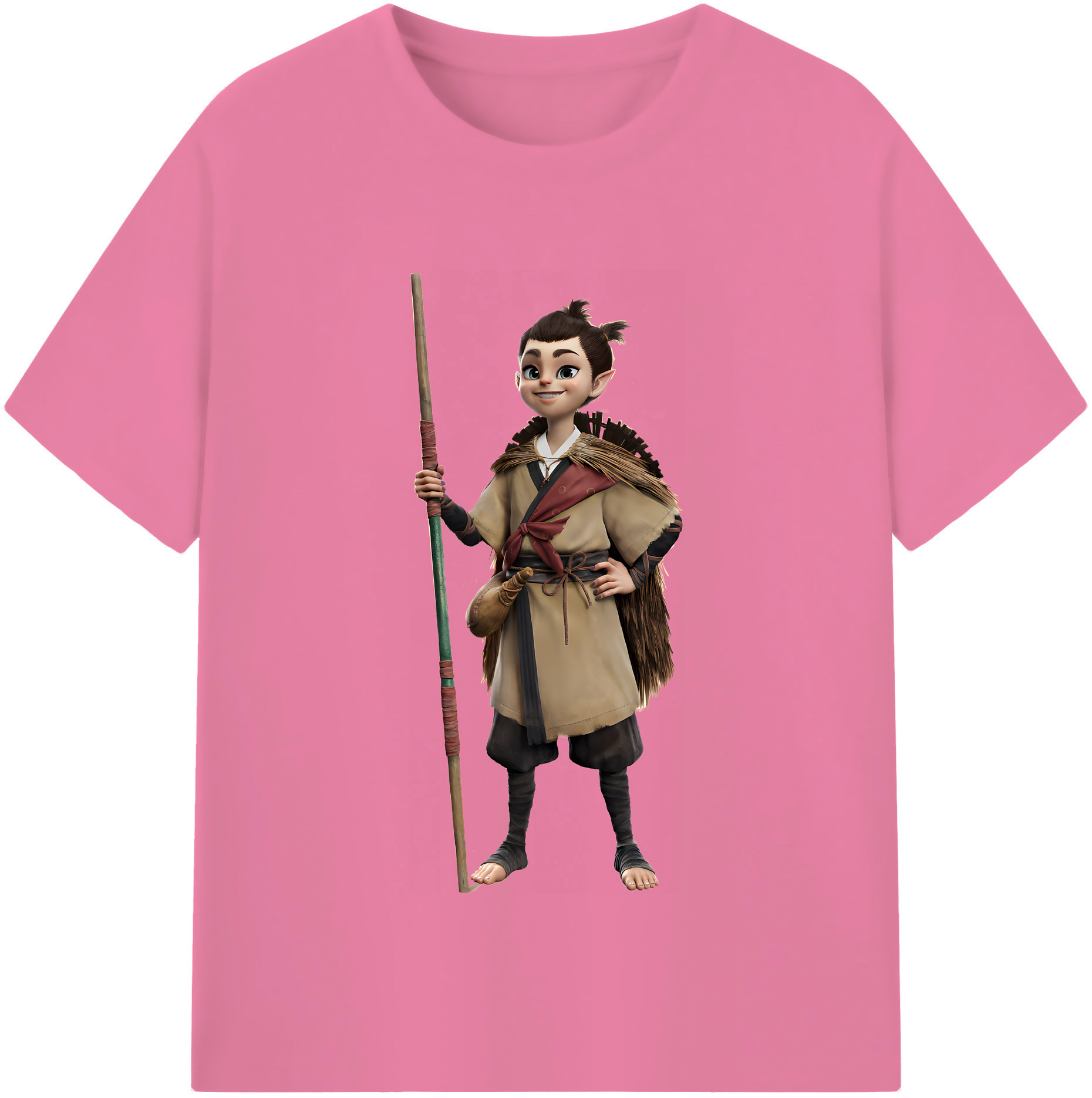 （画像用） Ne Zha 2 ナタ 魔童の大暴れ 綿100％半袖Tシャツ（フロントプリント）